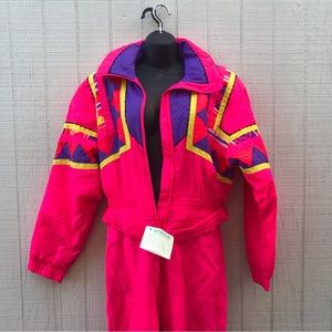 Vintage Obermeyer hot pink ski suit